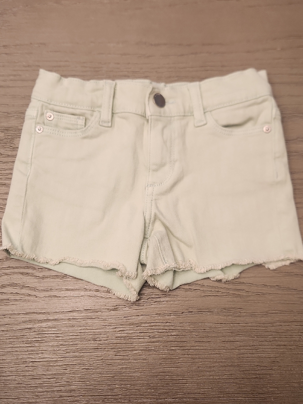 Girls DL1961 Lucy Ultra Soft Mint Green Denim Shorts with Frayed Hem Pistachio